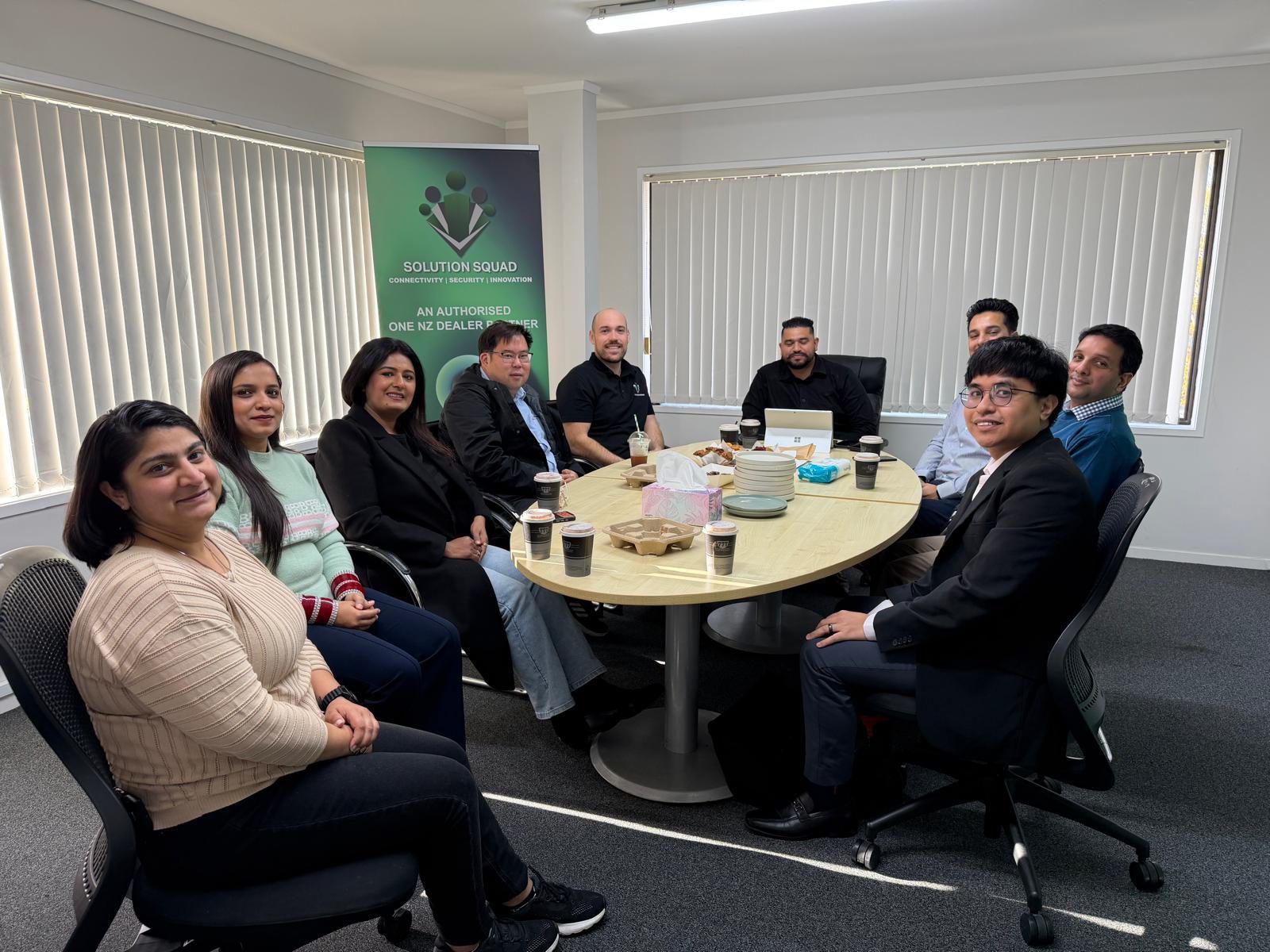 The Solution Squad team in the Auckland boardroom